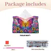 (24cm)Diamond Art Tissue Box Cover DIY PU Desktop Organizer Large(Butterfly)