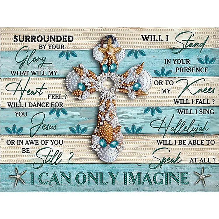 Ocean Cross English 30*40cm (Canvas) Special Shaped Drill Diamond Painting gbfke