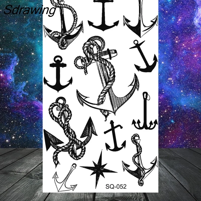 Sdrawing Mountain Temporary Tattoos For Women Adult Crown Wings Butterfly Flower Cros Henna Fake Tattoo Small Tatoo Paper