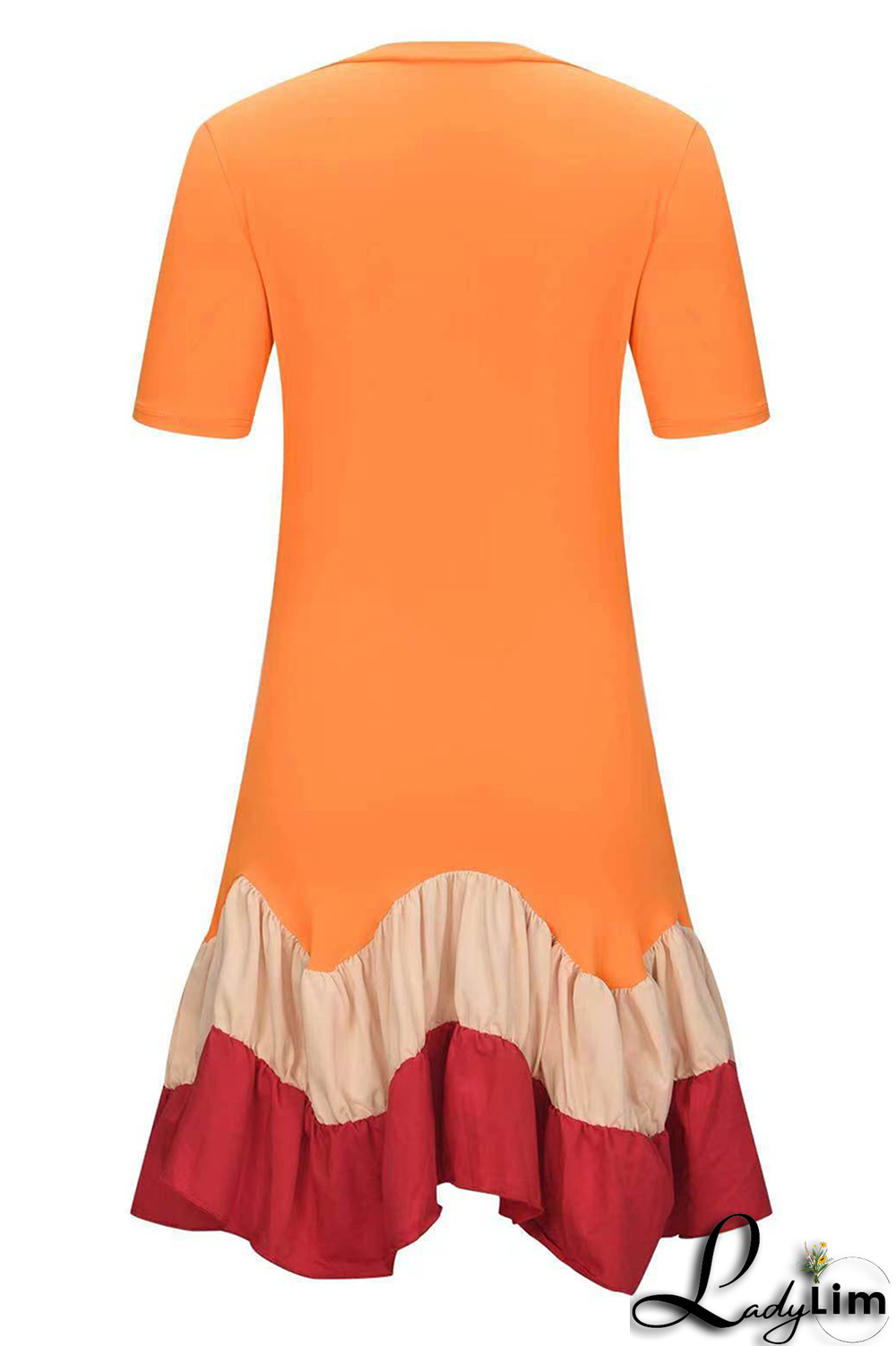 Black Casual Print Flounce O Neck Cake Skirt Dresses