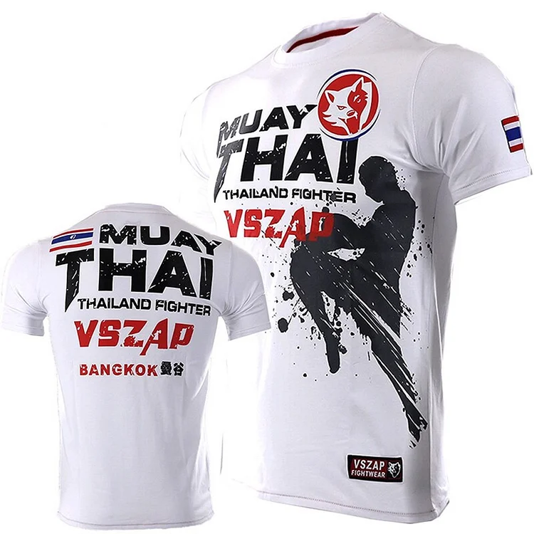 Traceeye Men's T Shirt Muay Thai Gymshark Breathable Quick Dry Tee Running Fitness Sports Short Sleeve Outdoor Boxing Wrestling Tracksuit