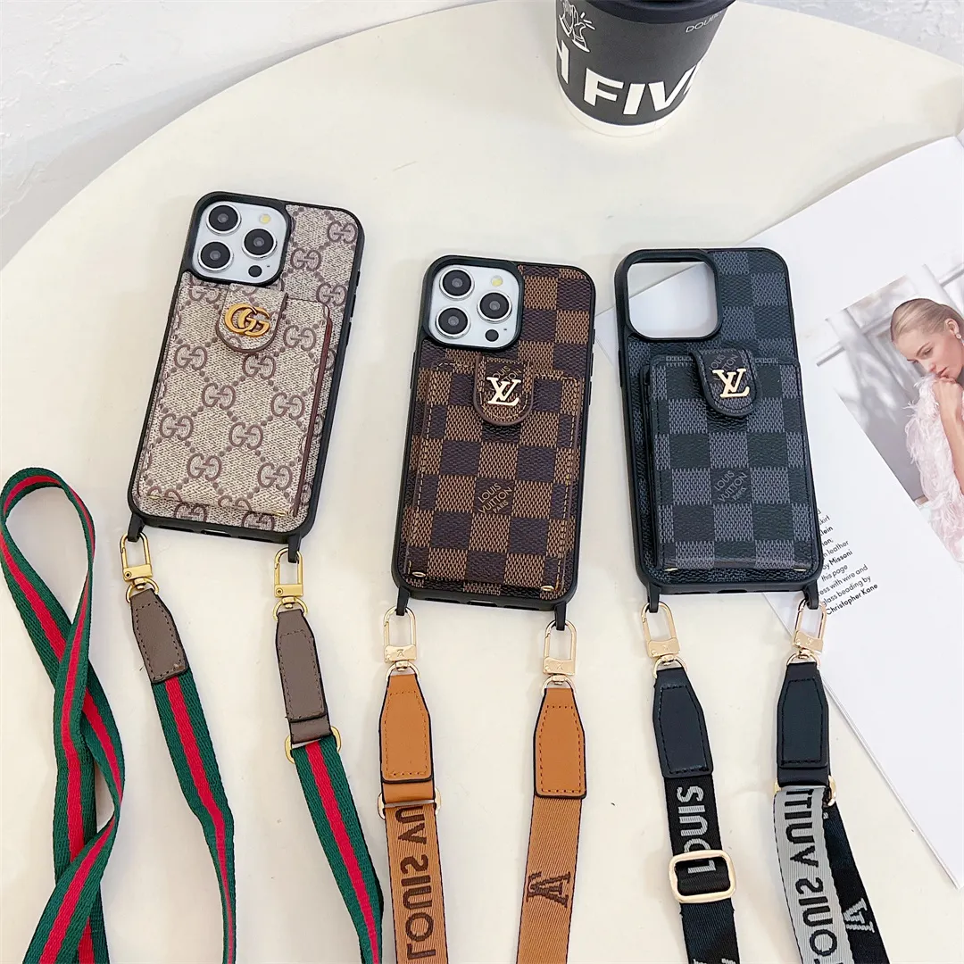 LV Elegant Canvas Leather Card Holder Gucci Ophidia GG Crossbody Apple iPhone Case