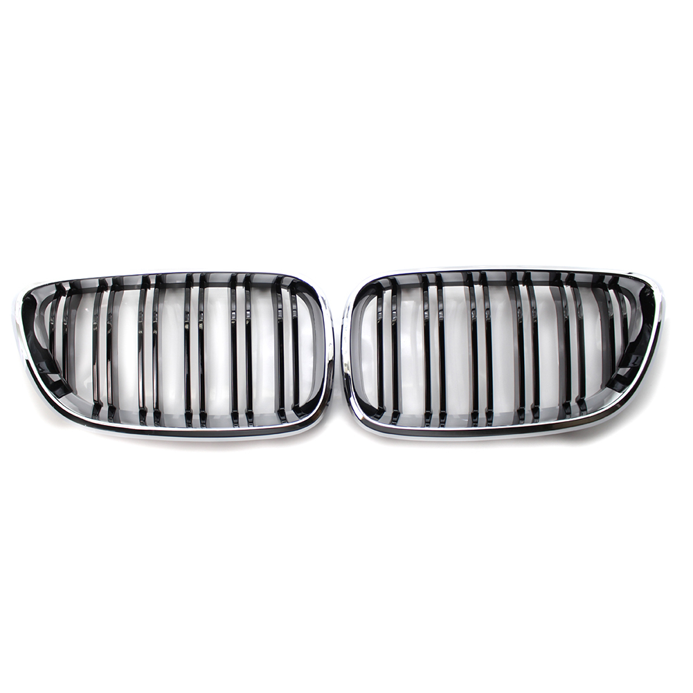 

Gloss Black Dual Slat Kidney Grills for BMW F22 F23 2 Series Chrome Frame, 501 Original