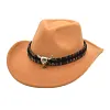 Cow head accessories western cowboy hat wool hat men and women outdoor big brim hat