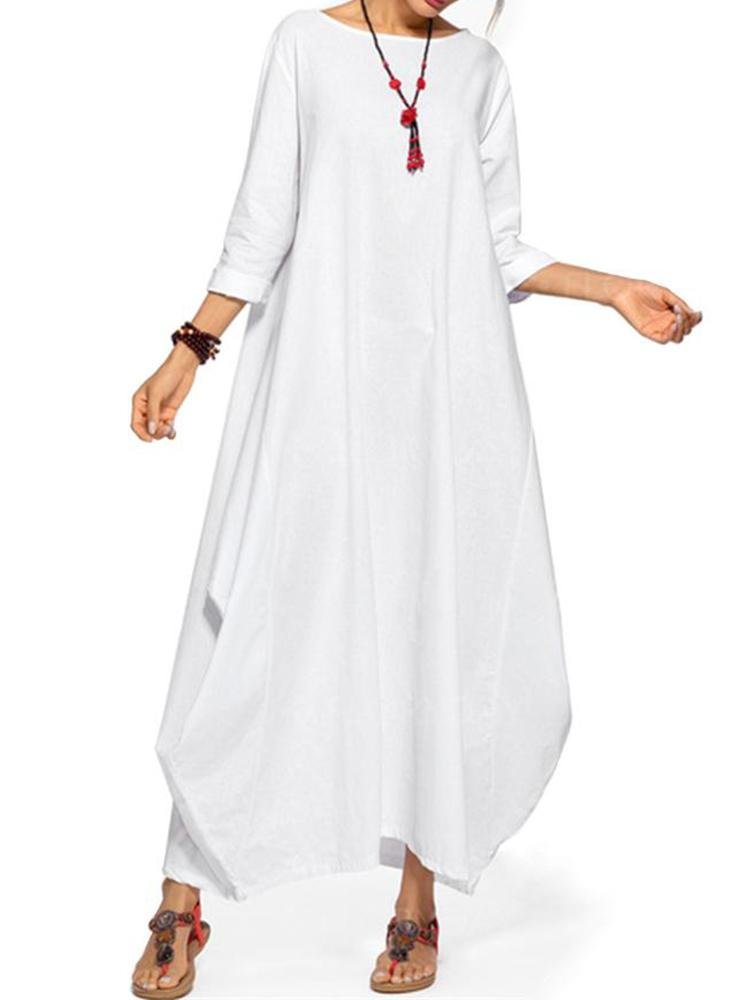 Muslim cotton linen dress Arabian Middle Eastern Robe 