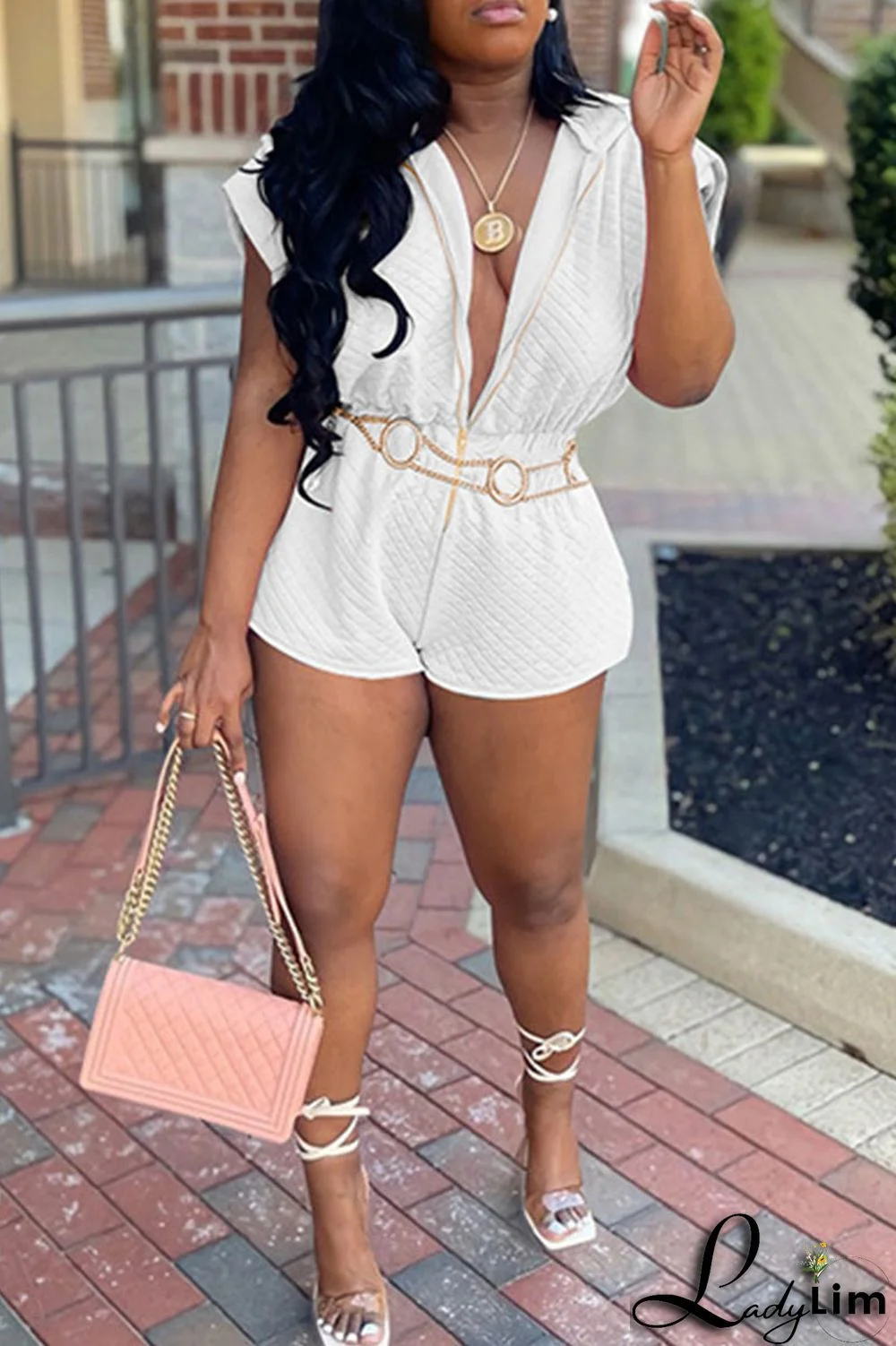 Army Green Casual Solid Patchwork Zipper Hooded Collar Straight Jumpsuits