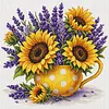 Sunflower Jug Full 18CT 2 Strands DIY Stamped Cross Stitch Kits for Beginners Adults Home Wall Decor Cross Stitch Art and Crafts Kits 25x25cm tapestrymarket
