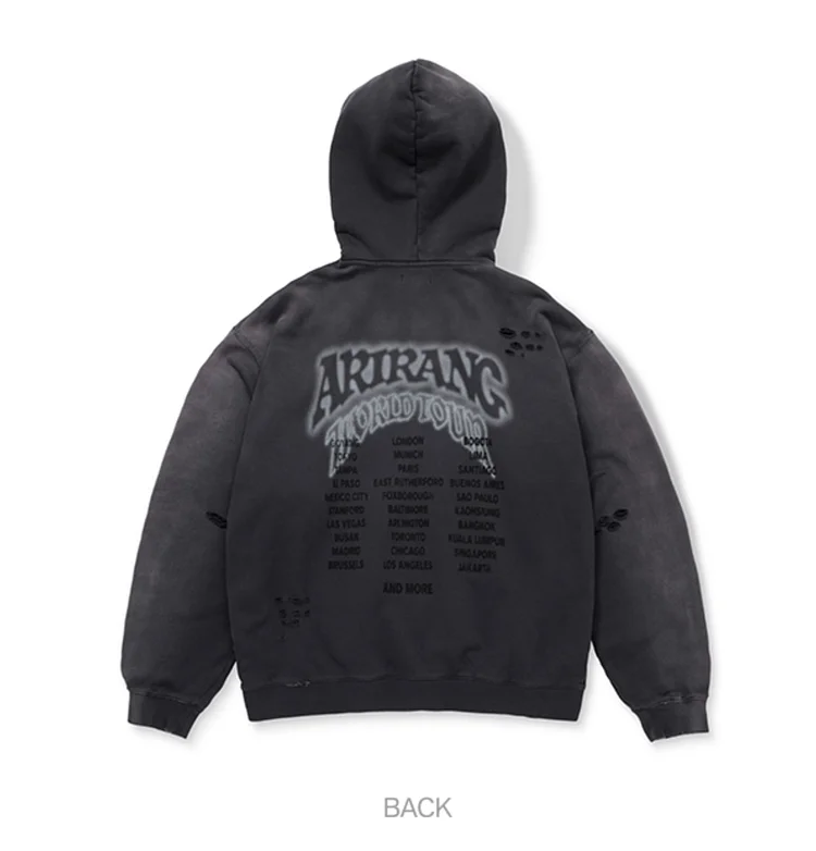 BTS ARIRANG World Tour Zip-up Hoodie (Charcoal)
