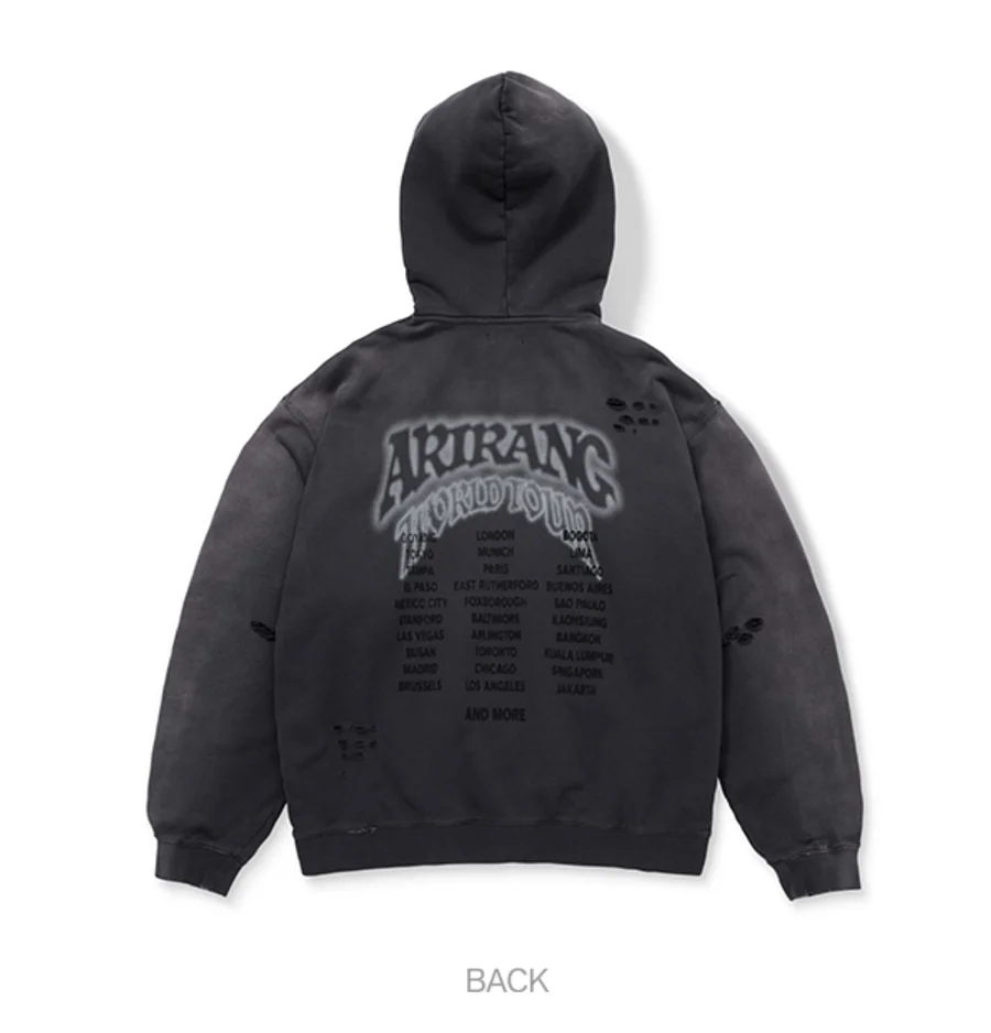 BTS ARIRANG World Tour Zip-up Hoodie (Charcoal)