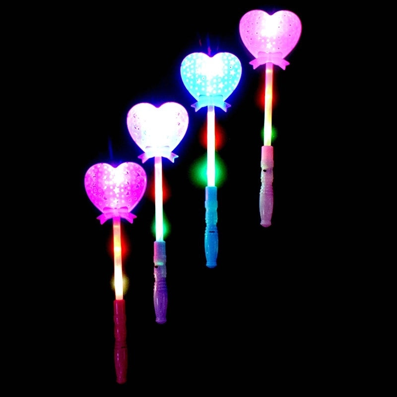 Led Luminous Hollow Heart Shape Magic Wand Glow Stick Holiday Toy