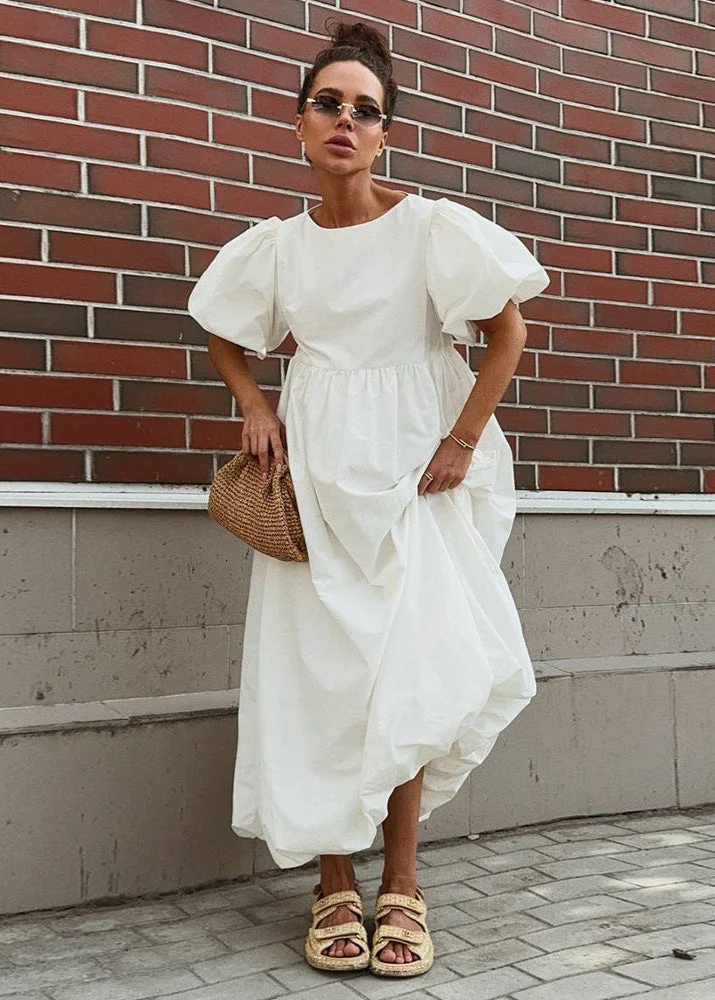 Puff-Sleeve Maxi Dress &ndash; Effortless Volume