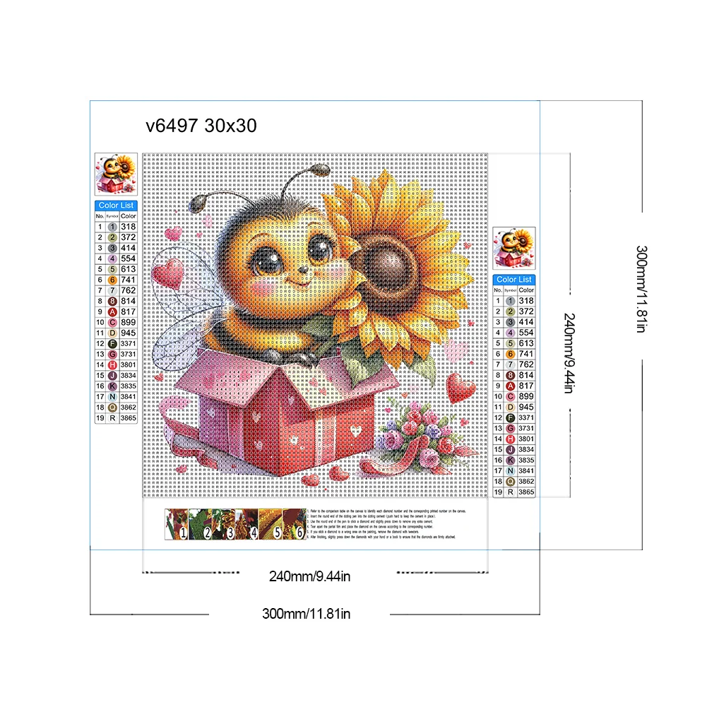 Diamond Painting - Full Round Drill - Cute Bee(Canvas|30*30cm)