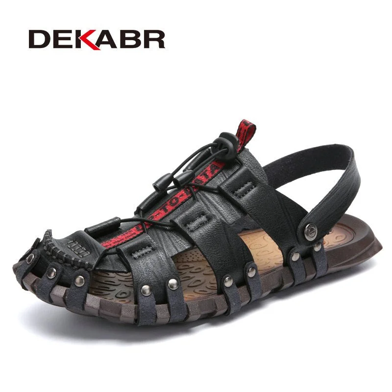 DEKABR Summer Men's Sandals Beach Shoes Summer Leisure Beach Roman Men Outdoor Sandals High Quality Soft Bottom Sandals Slippers