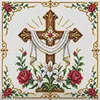 Lily Cross 11CT 3 Strand DIY Stamped Cross Stitch Kit for Adults 40x40cm