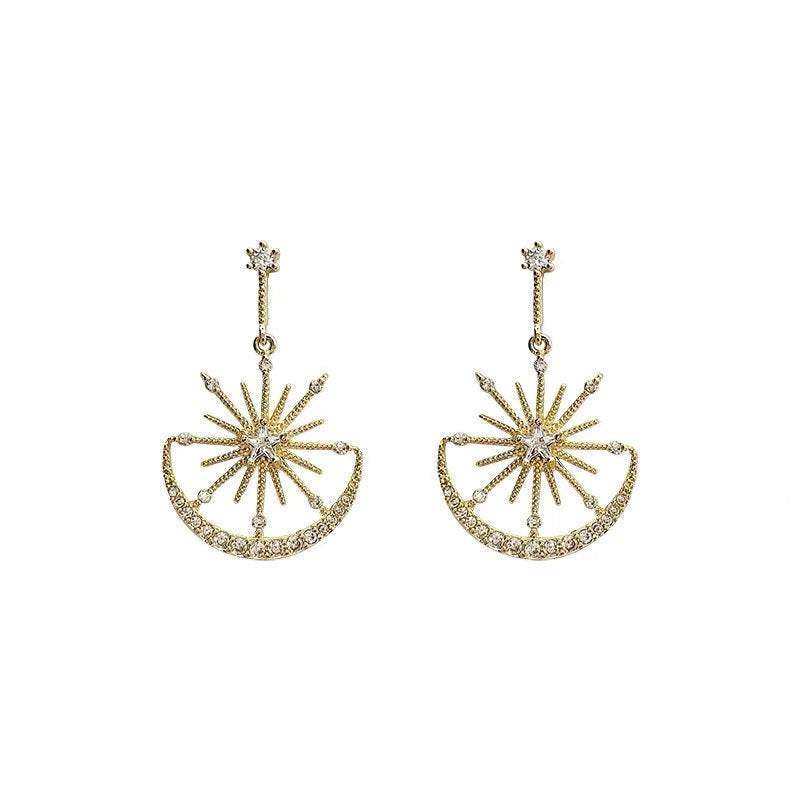 Zirconia Sun Moon Tassel Earrings | Oxredo Shop Ramadan Sale