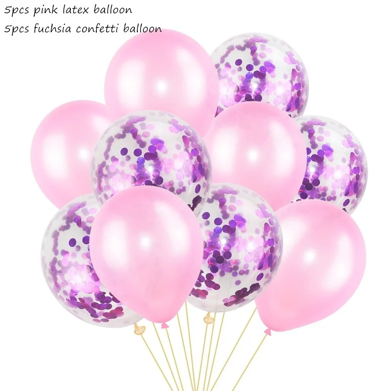 10Pcs Mixed Confetti Balloons Happy Birthday Party Helium Balloon Decorations Wedding Festival Latex Balloon Party Supplies