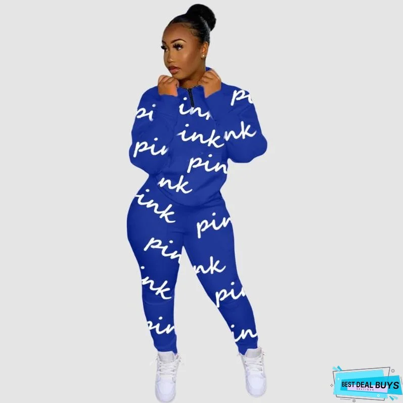 Letter Printed Zipper Set