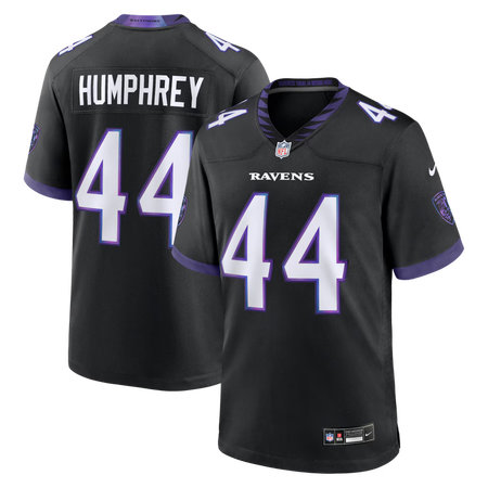 Men's Baltimore Ravens #44 Marlon Humphrey Nike Black Alternate Game Jersey