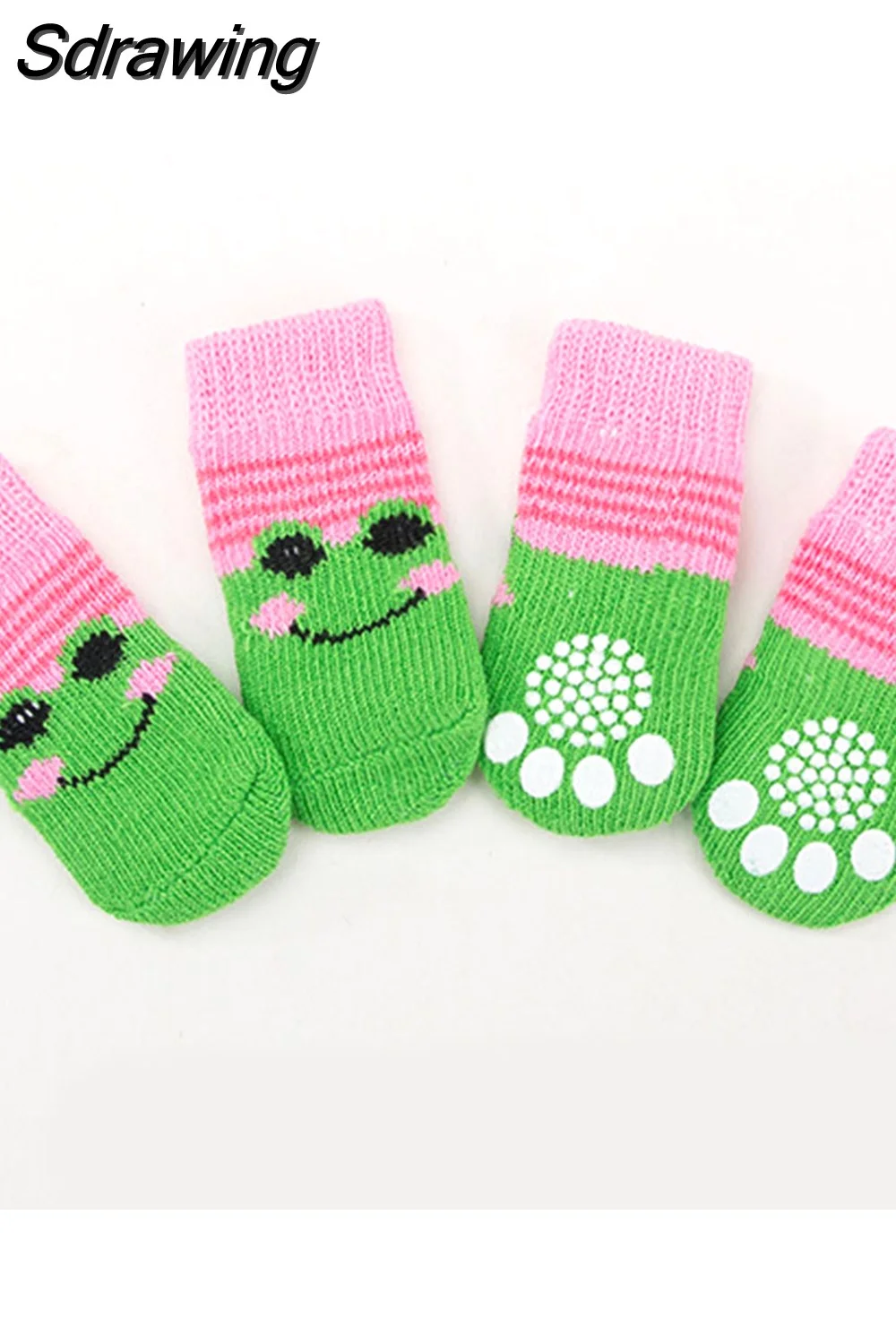 Sdrawing Cute Puppy Dog Socks Cartoon Printed Anti Slip Knit Socks Winter Warm Puppy Shoes Small Medium Dogs Boots Pet Products