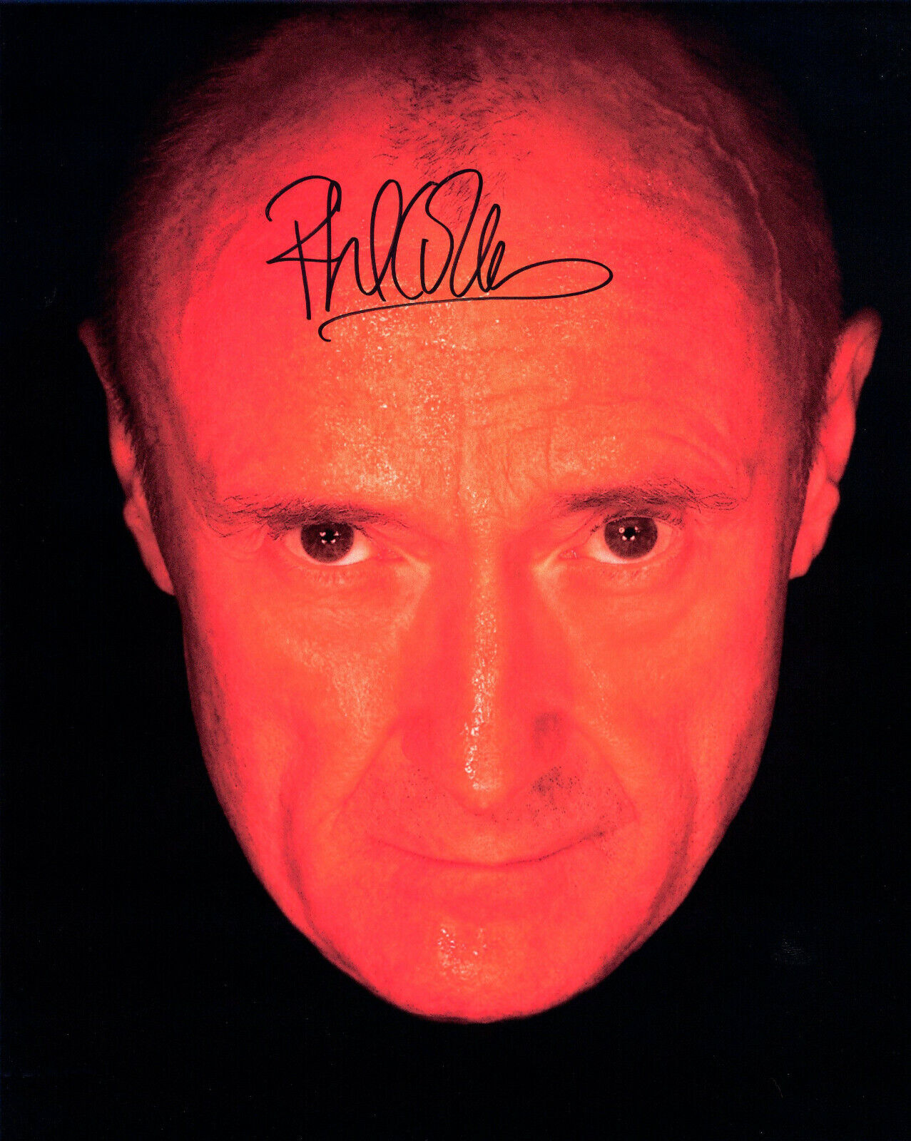 Original Signed Photo Poster painting of Phil Collins 10x8 + COA