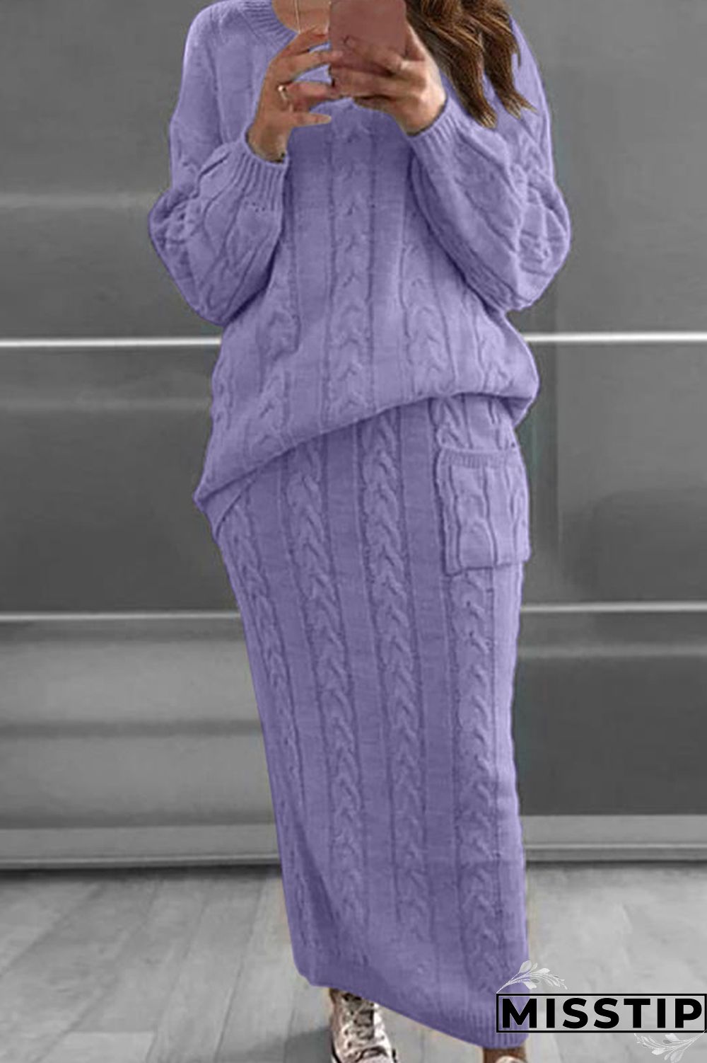 Apricot Fashion Casual Solid Patchwork O Neck Long Sleeve Two Pieces