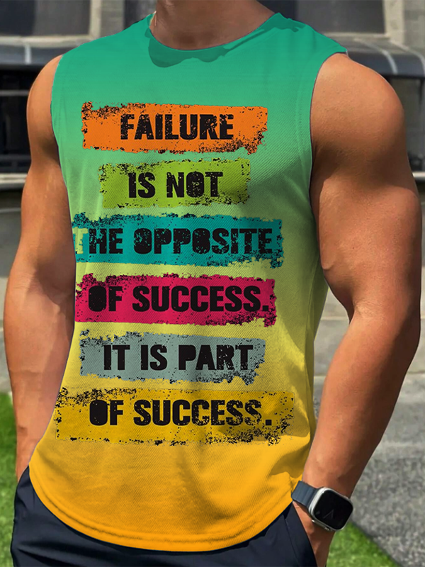 Men's Failure Is Not The Opposite Of Success It Is Part Of Success Gradient Print Tank Top