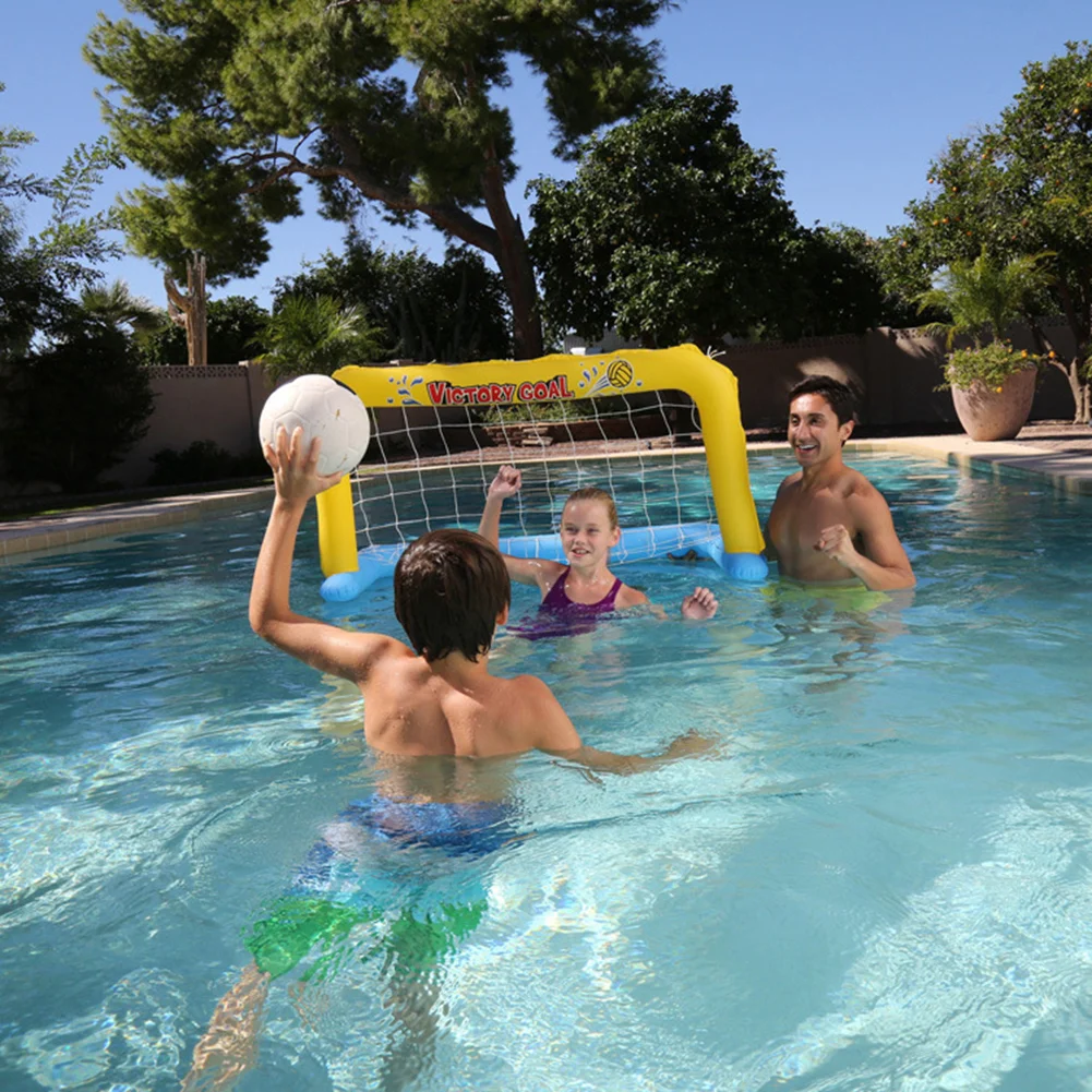 Summer Swimming Pool Inflatable Floating Ball Sports Basketball Hoop Sets For Kids Family Water Toys Game Play