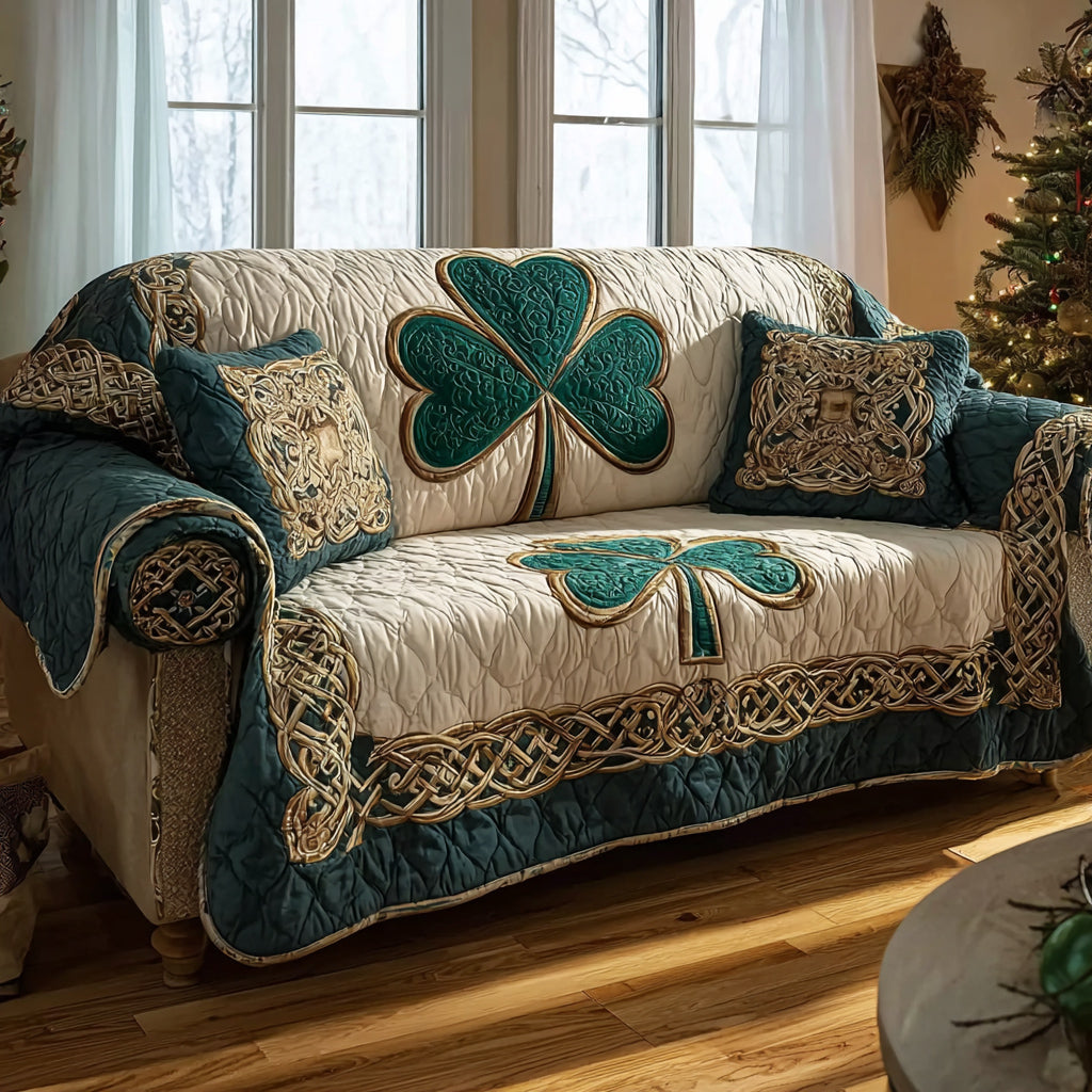 Sacred Verdant Path Quilted Sofa Cover NCU0HH1649 everthome