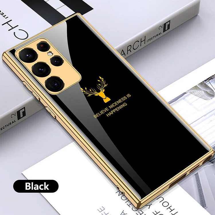 2022 Luxury Deer Pattern Camera All-inclusive Electroplating Process Case For Samsung S22 S21 Series