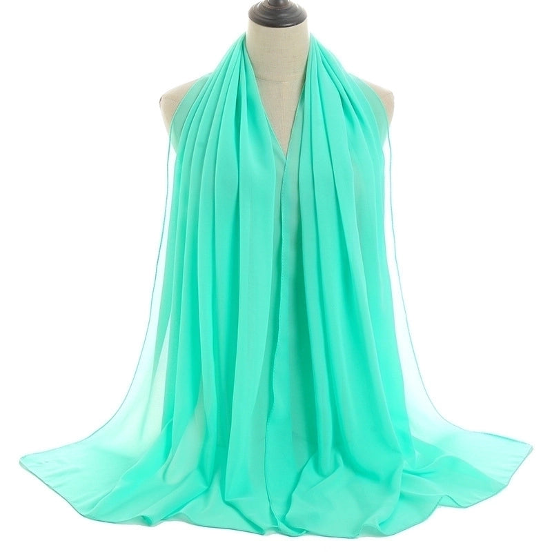 Women’s Minimalist Solid Color Chiffon Cotton Linen Scarves
