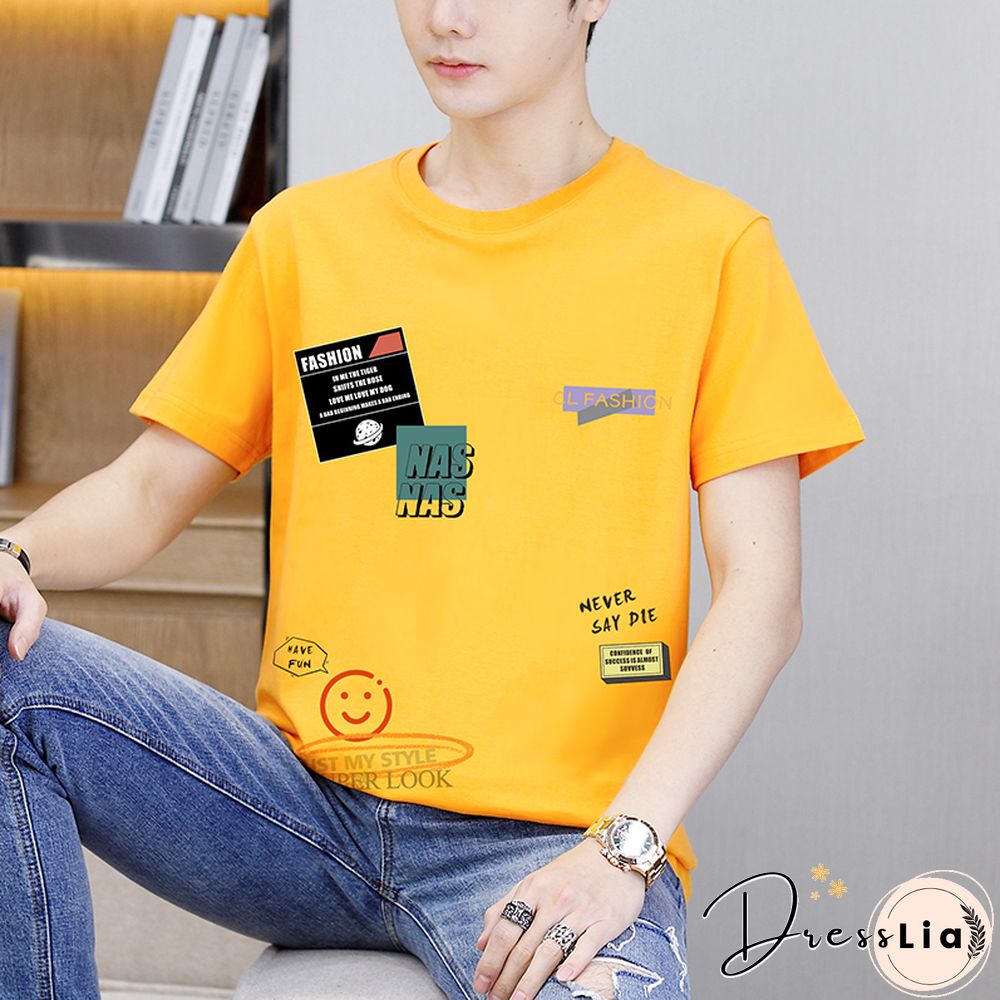 New Casual Summer 100% Cotton O-Neck T-Shirt Outwear Short Sleeve Tees Large Size M-4Xl Tshirt Youth Hip Hop Tops Clothing