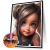 >SALE<5D DIY Full Round Drill Diamond Painting Curly Haired Big Eyed Girl Decor30x40cm