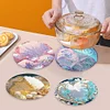 4Pcs Diamond Painting Table Mat with Holder for Dining Table(Seashell Starfish8)