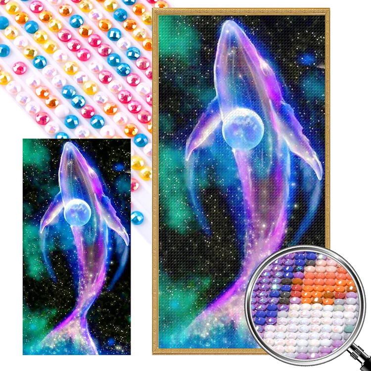 Starry Sky Whale 40*80CM (Canvas) AB Round Drill Diamond Painting gbfke