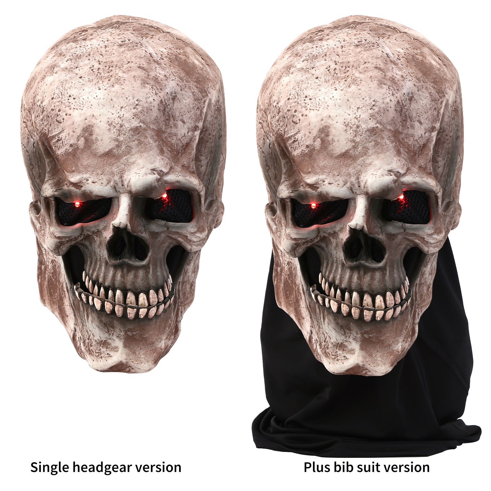 

Halloween Skull Mask with Movable Jaw Latex Skeleton Gothic Halloween Prop, Single-head set version, 501 Original