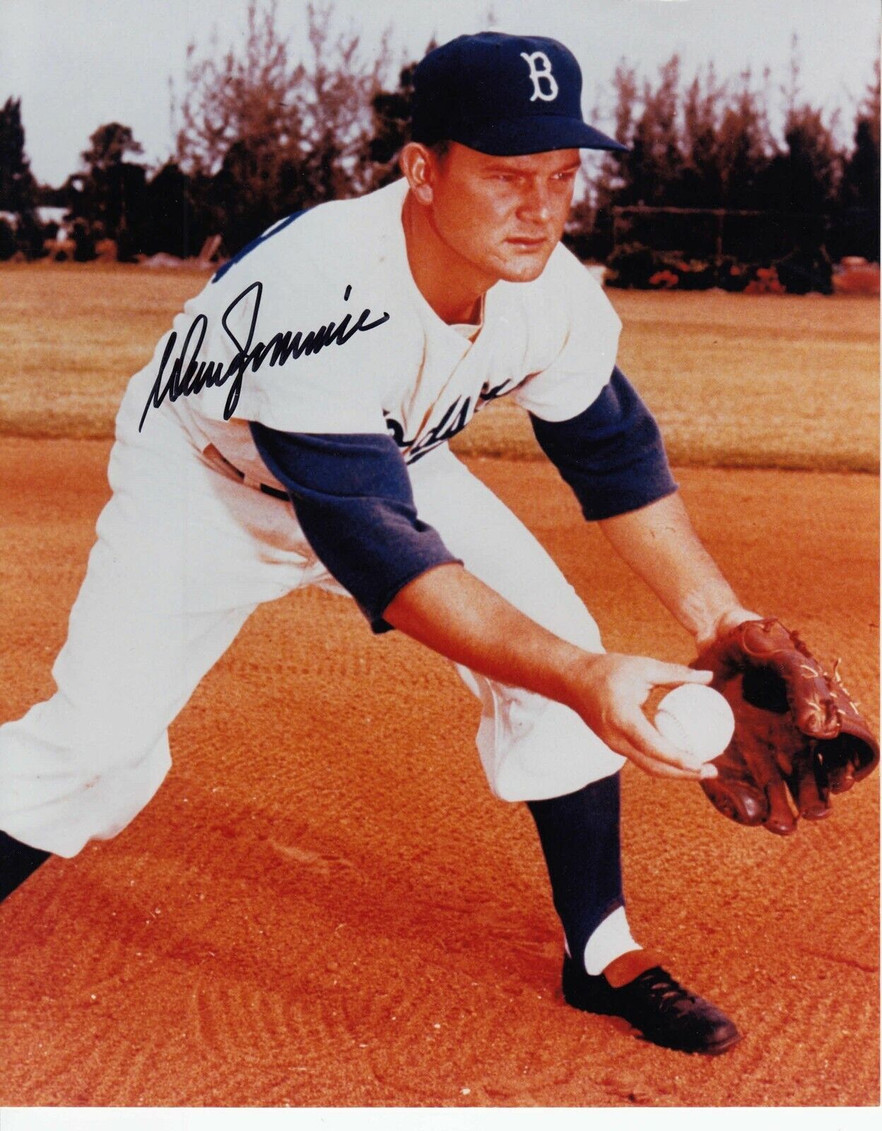 Don Zimmer #1 8x10 Signed w/ COA Brooklyn Dodgers 031719