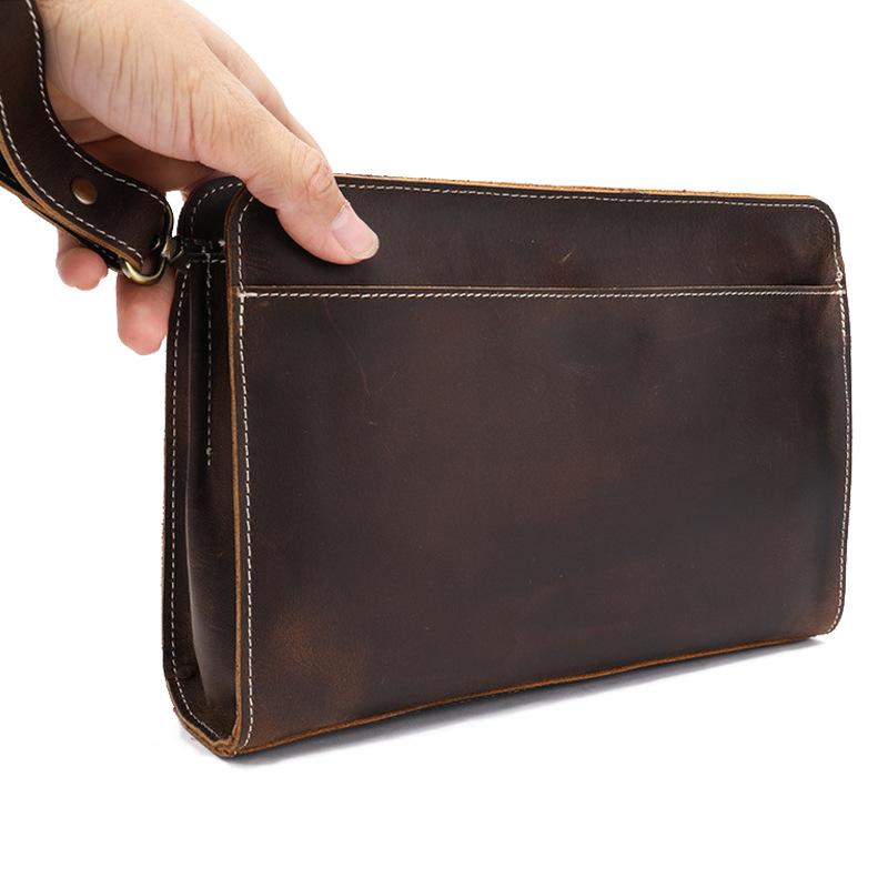 Vintage Leather Business Wallets Large Capacity Clutch Bags