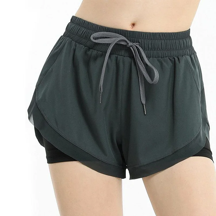 High Waist Lace Up Loose Sports Shorts - Modakawa Modakawa