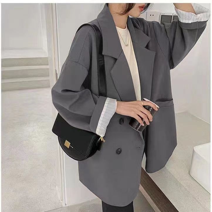 Women's Large Blazer Coats Spring Autumn Fashion Korean Version Loose Top Coat Office Work Clothes Grace Fall Jacket for Women