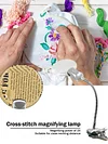 (US Only)Magnifying Glass Desk Lamp with Clamp for Diamond Painting Cross Stitches