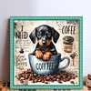 Dachshund In Coffee Cup-11CT Stamped Cross Stitch 40*40cm/15.75*15.75in