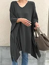 Simple Loose Batwing Sleeves Shirts Tops