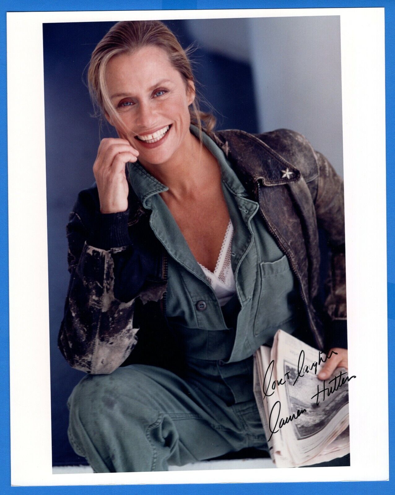 Lauren Hutton Actress Model Hand Signed Autograph 8x10 Photo Poster painting