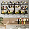 [US Local Warehouse] Metal Wall Mounted Wine Rack 3-Tier with Glass Holder for Kitchen Home Black