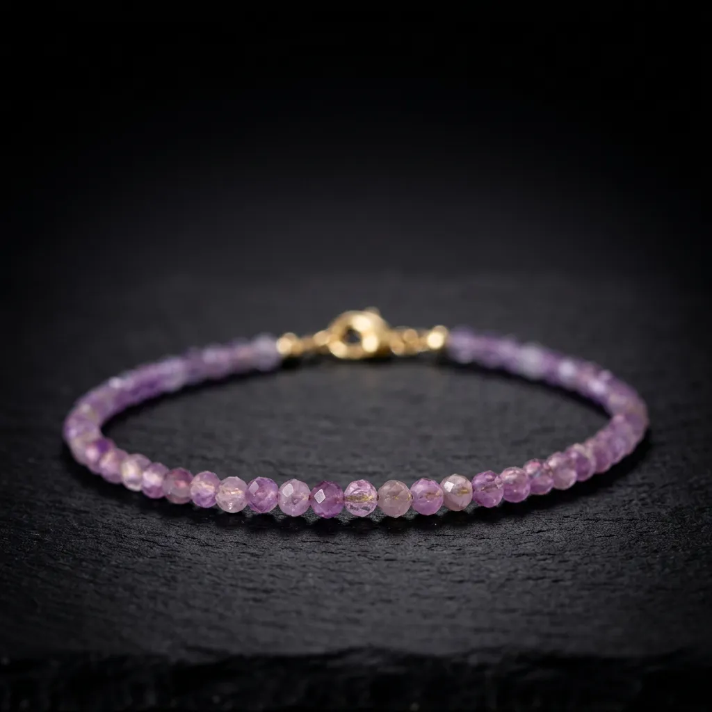 JiStones | Ethereal Lavender Tanzanite Faceted Bracelet - A Symbol of Serenity Lavender Purple (Faceted Tanzanite)