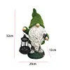 Flocked Gnome Statue with Solar Light Outdoor Gnome Decoration for Outdoor Decor