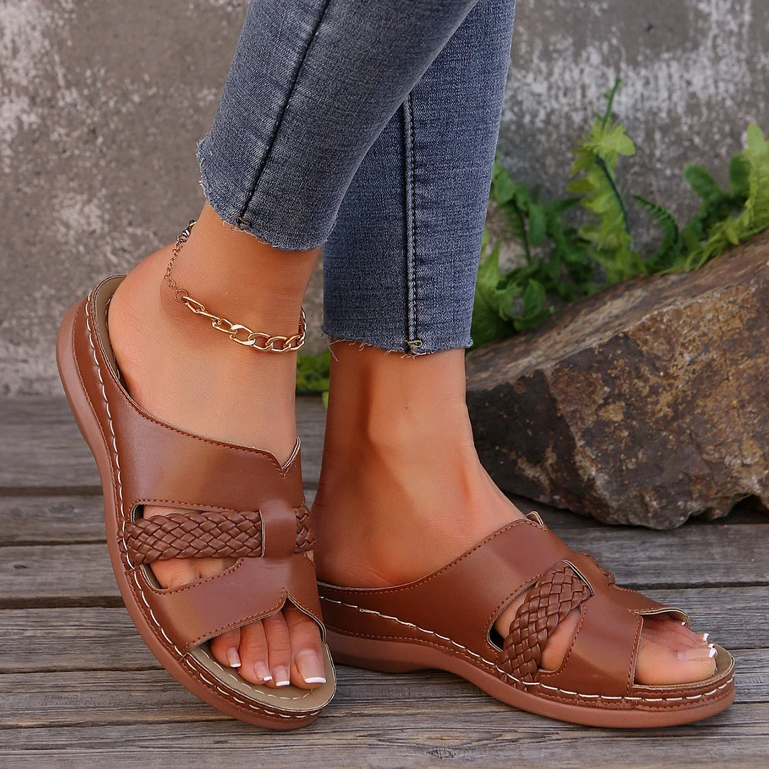 Breakj Breakj New Summer Women's Thick-Bottomed Slippers Large-Size Fish Mouth With Thick-Sed Slippers Women's Shoes