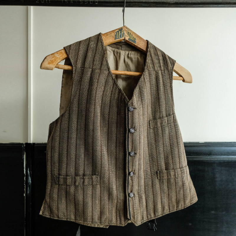 Men's Vintage Hunting Stripe Herringbone Vest