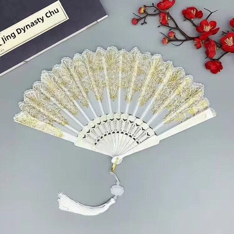 Single Flower Folding Fan Chinese Style Fan Dance Fan Wing Chun Fan Plastic Hanfu Fan European Style Fan Folding Fan