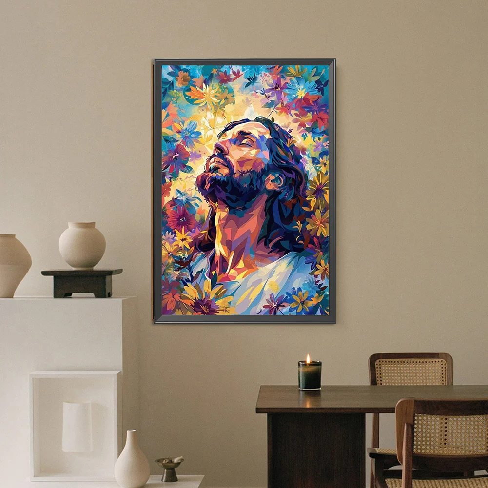 Diamond Painting - Full Round Drill - Flower Jesus(Canvas|40*60cm)